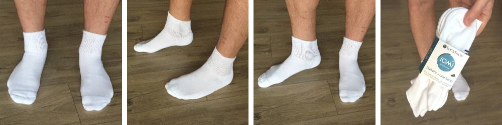 Ponožky pre diabetikov SockShop IOMI Diabetic Ankle na pánskej nohe